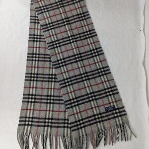 Burberry Lambswool Scarf Gray Unisex | Classic Check Pattern | Fast Dispatch